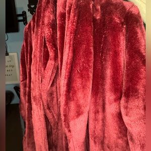 Maroon Fluffy Robe